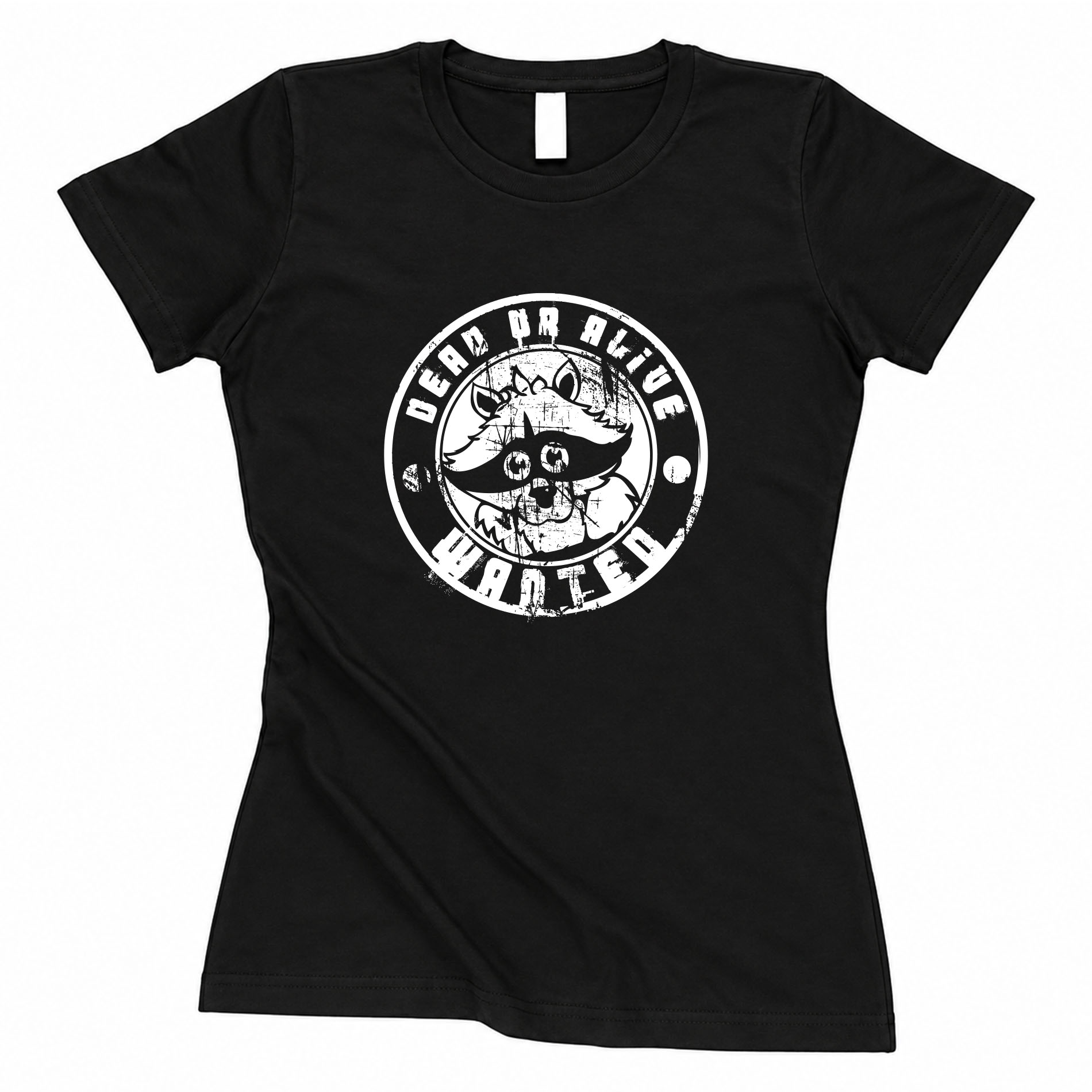 T-Shirt "Waschbär - wanted dead or alive" - tailliert
